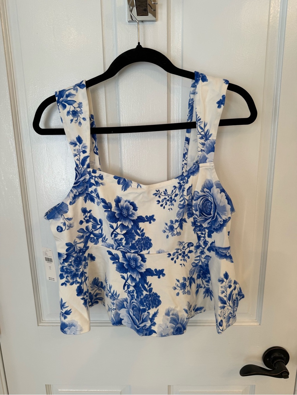 NWT Maeve Anthropologie Square Neck Peplum Womens Tank Top